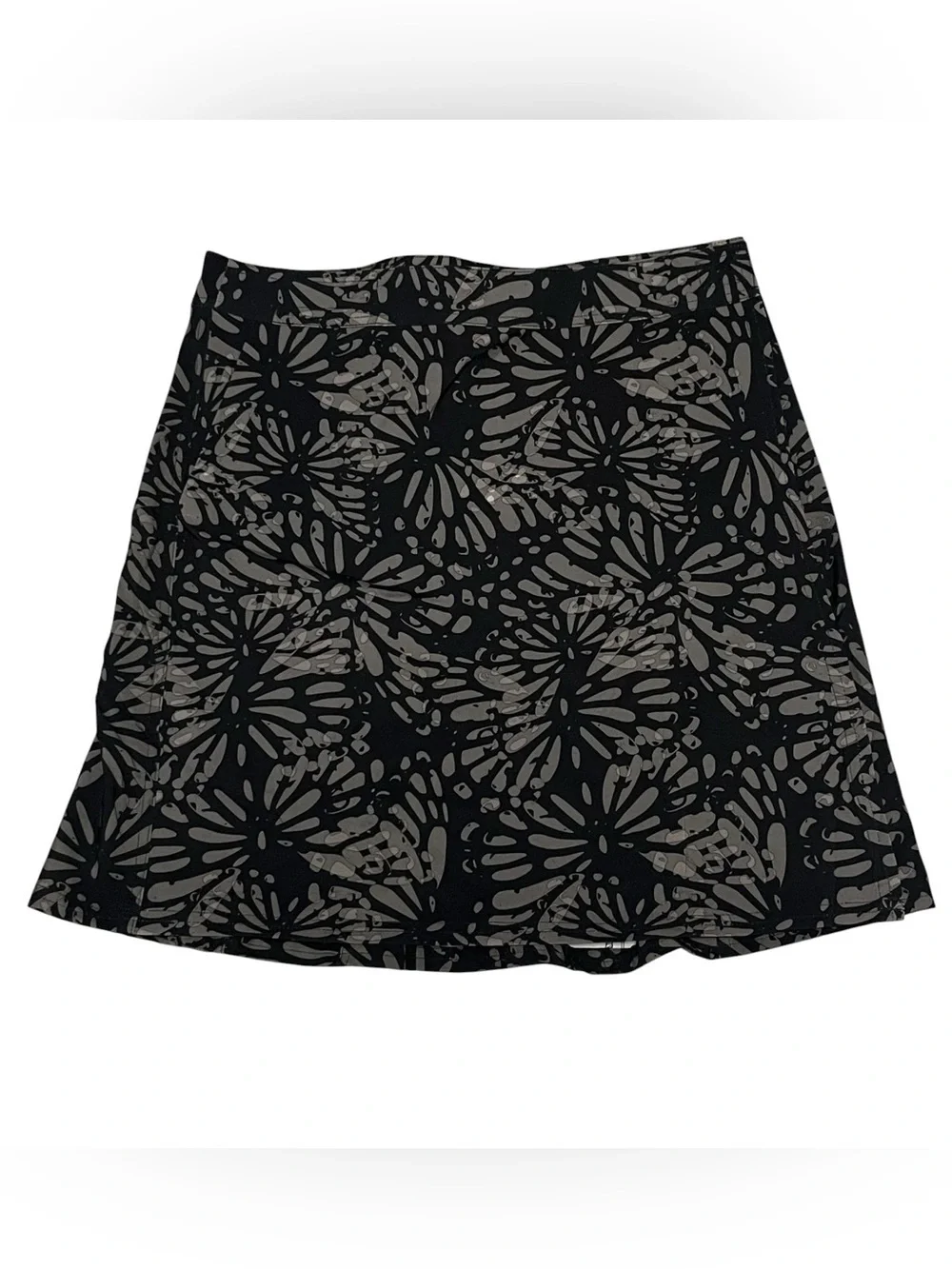 RipSkirt Hawaii Shibori Butterfly Print Black Gray Wrap Skirt Size Medium